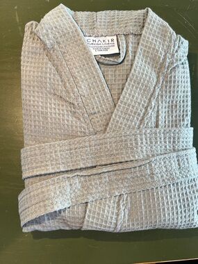 Chakir Turkish Linens Waffle Robe - Light Gray NWOT